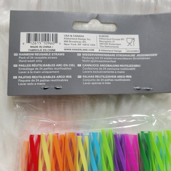 Kikkerland Set of 24 Rainbow Reusable Straws - Picture 4 of 6